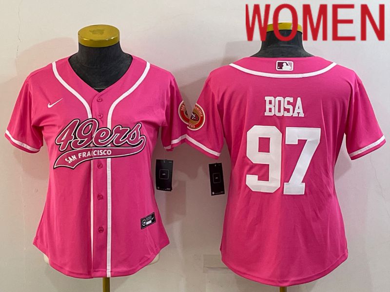 Women San Francisco 49ers #97 Bosa Pink 2022 Nike Co branded NFL Jerseys